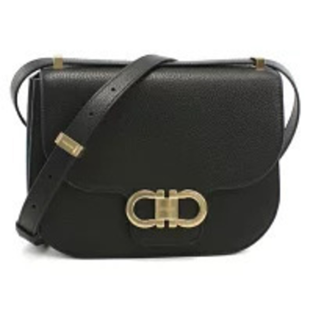 Salvatore Ferragamo Crossbody Bag DOUBLE GANCIO FLAP Black